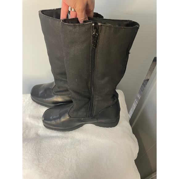 Totes black waterproof faux fur lined winter snow boots women's size 8 M - Picture 6 of 8